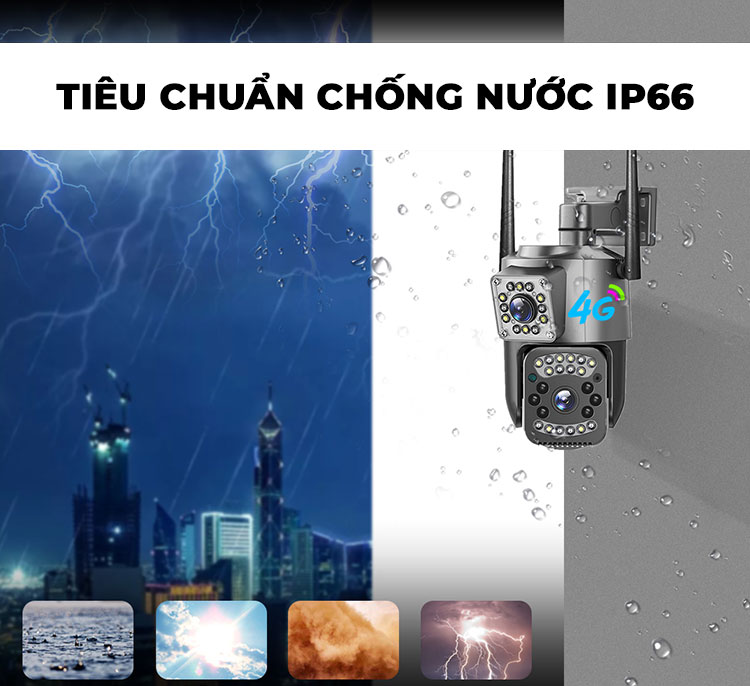 APP V380 - Camera Năng Lượng Mặt Trời 4G Ống Kính Kép Tấm Pin Năng Lượng 40W