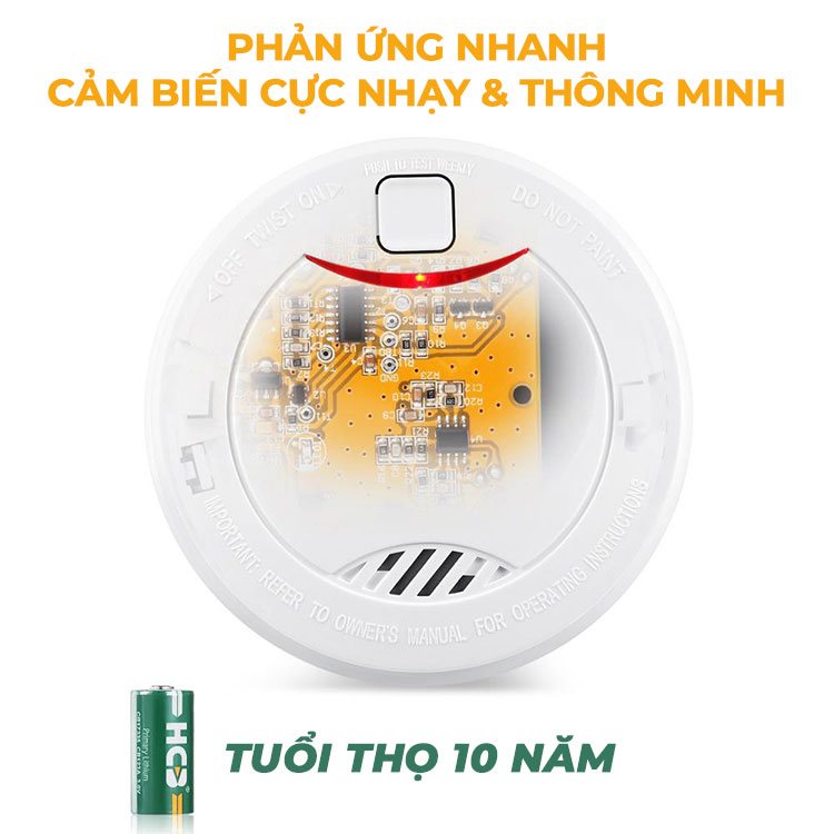 Đầu Cảm Biến Báo Khói Báo Cháy Độc Lập - Thiết Bị Báo Cháy Tại Chỗ Thông Minh