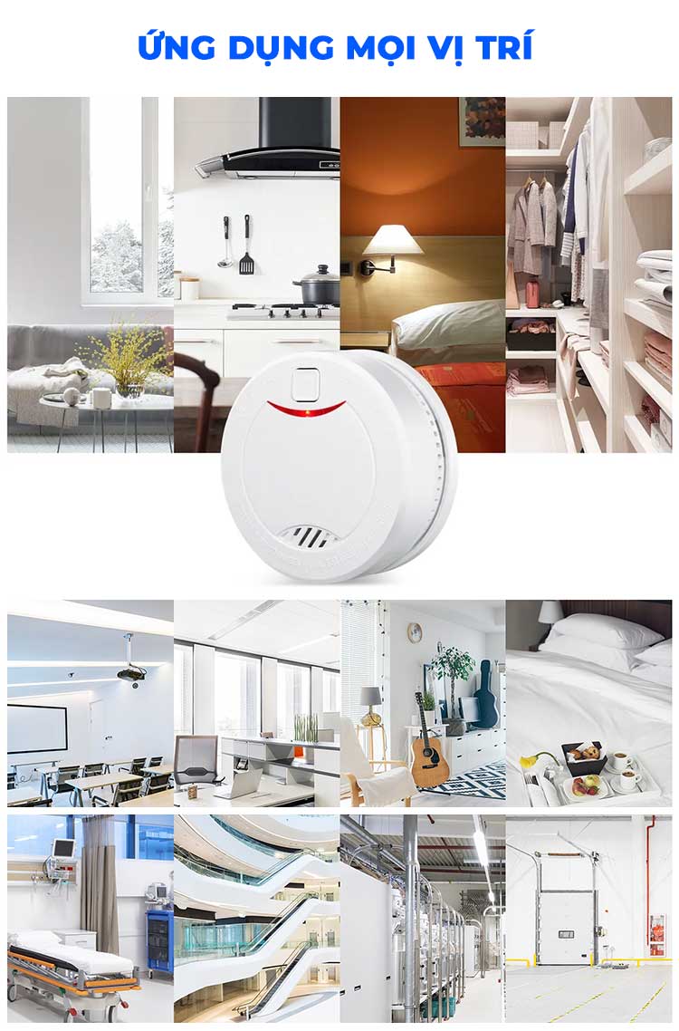 Đầu Cảm Biến Báo Khói Báo Cháy Độc Lập - Thiết Bị Báo Cháy Tại Chỗ Thông Minh