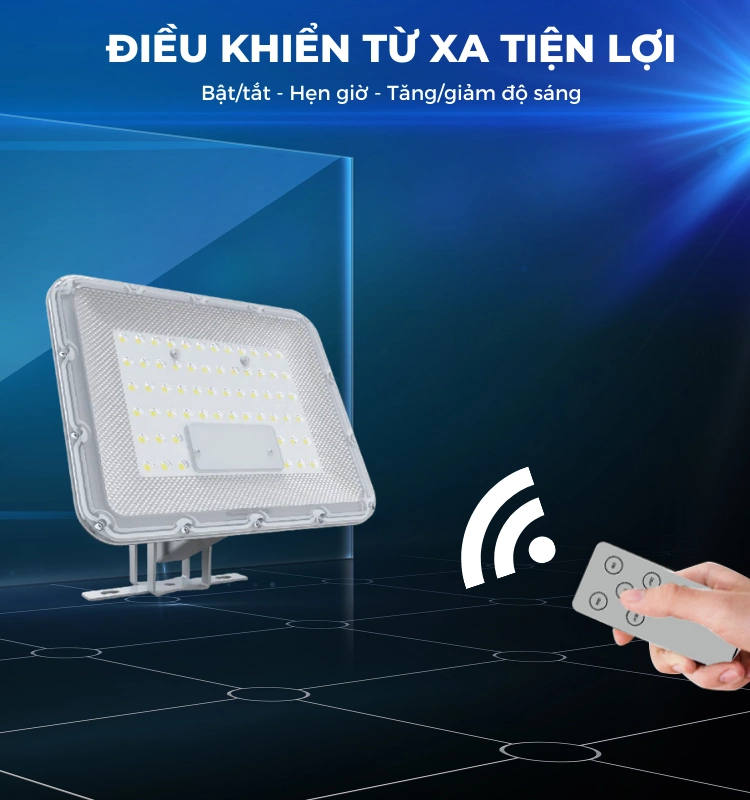 Đèn 100W Năng Lượng Mặt Trời Cao Cấp SPS Chip LED Mỹ - Bảo Hành 5 Năm