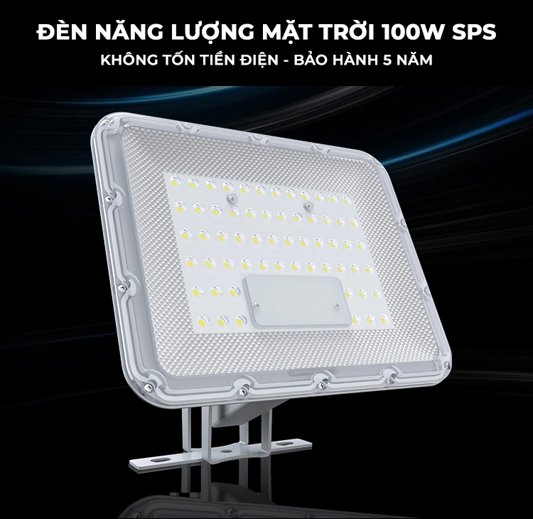 Đèn 100W Năng Lượng Mặt Trời Cao Cấp SPS Chip LED Mỹ - Bảo Hành 5 Năm