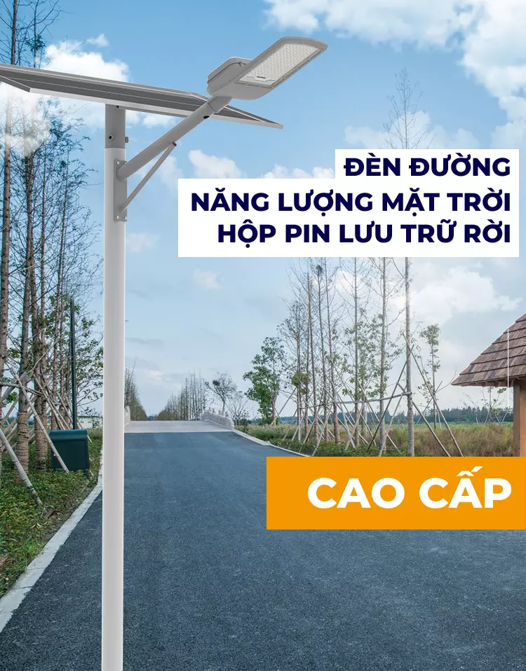 Đèn Đường Cao Cấp 12V Năng Lượng Mặt Trời Pin Rời Chuyên Dự Án Công Trình Quốc Lộ