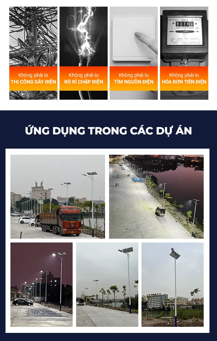 Đèn Đường Cao Cấp 12V Năng Lượng Mặt Trời Pin Rời Chuyên Dự Án Công Trình Quốc Lộ