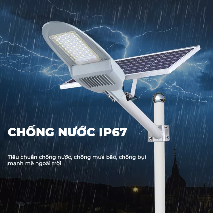 Đèn Đường 500W Năng Lượng Mặt Trời - Đèn Phi Thuyền Ngoài Trời Led Bridgelux Siêu Sáng