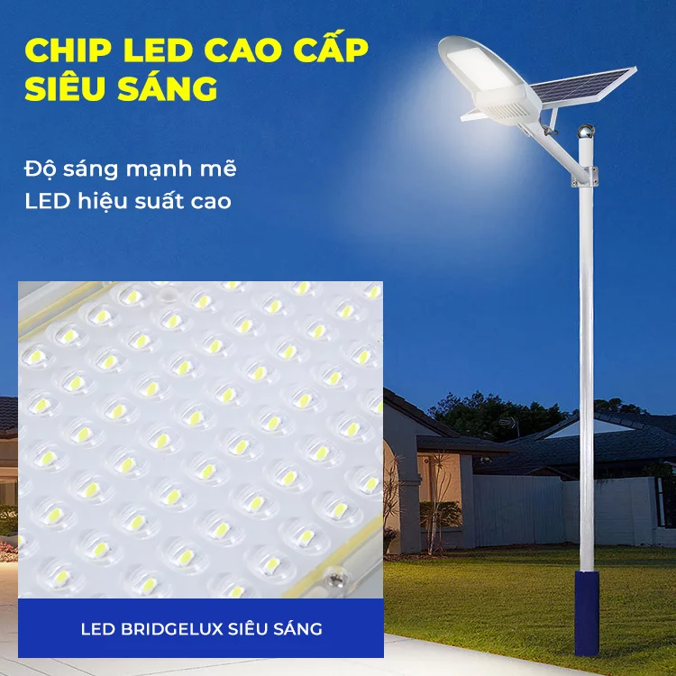 Đèn Đường 300W Năng Lượng Mặt Trời - Đèn Phi Thuyền Ngoài Trời Led Bridgelux Siêu Sáng