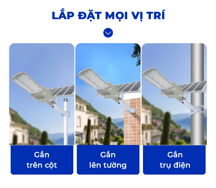 Đèn Đường 300W Năng Lượng Mặt Trời Chip Led 5050 - Đèn Bàn Chải 2 mặt chiếu sáng góc rộng giá rẻ