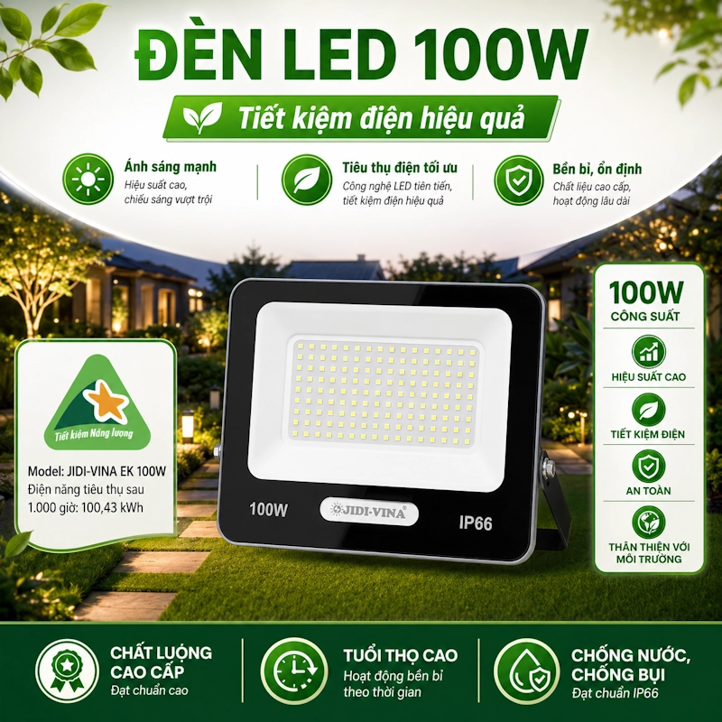 Đèn led 100W tiêt kiếm điện