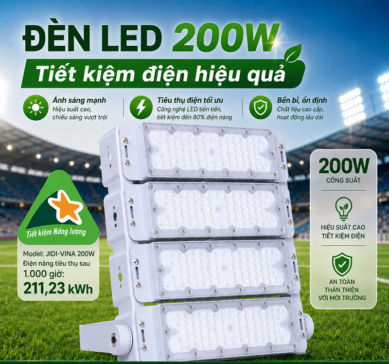 Đèn led 200W tiết kiệm điện