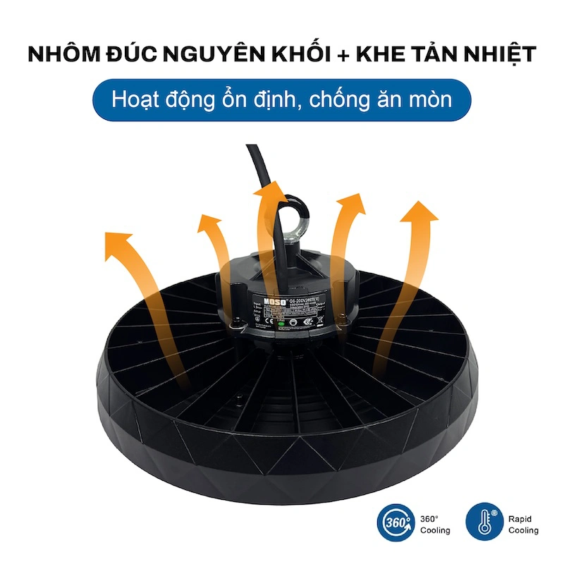 Đèn LED Highbay UFO 160W JIDI VINA  (CÔNG SUẤT TÙY CHỈNH )