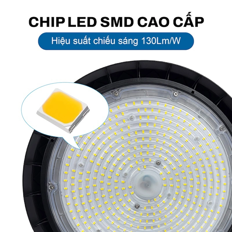 Đèn LED Highbay UFO 160W JIDI VINA  (CÔNG SUẤT TÙY CHỈNH )