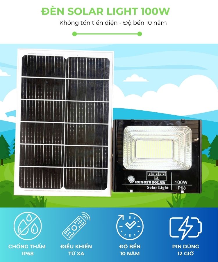 Đèn năng lượng mặt trời 100W