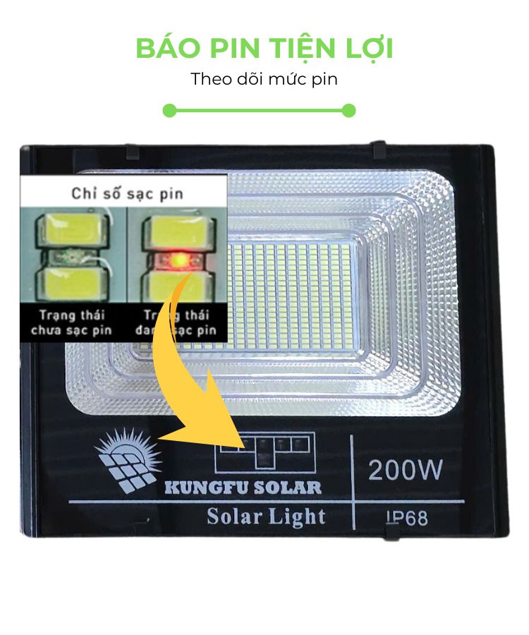 Hỗ trợ hiển thị đèn báo pin tiện lợi