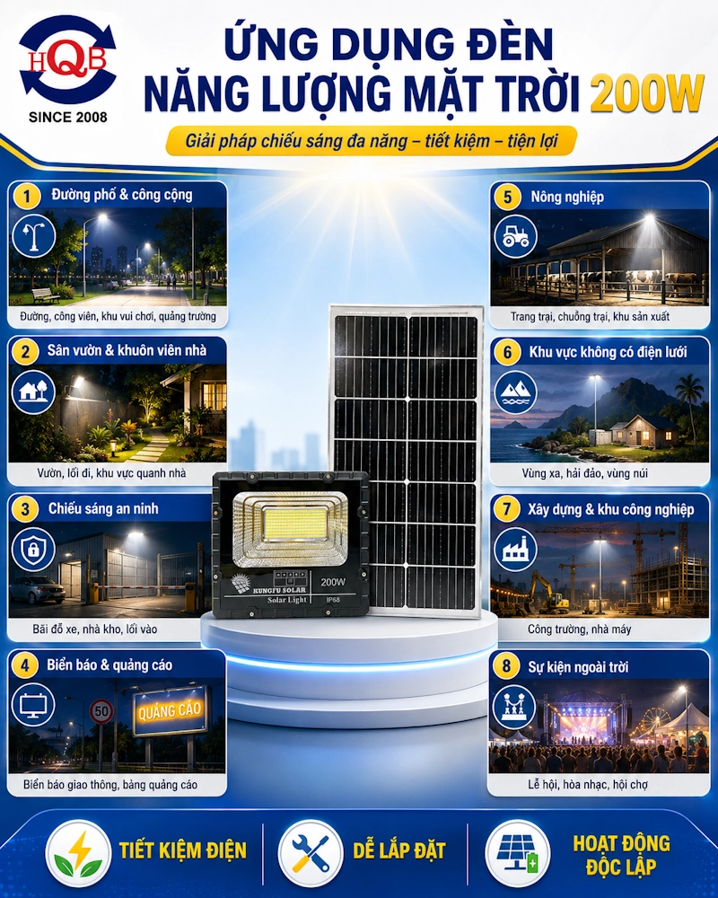 Đèn năng lượng mặt trời 200W