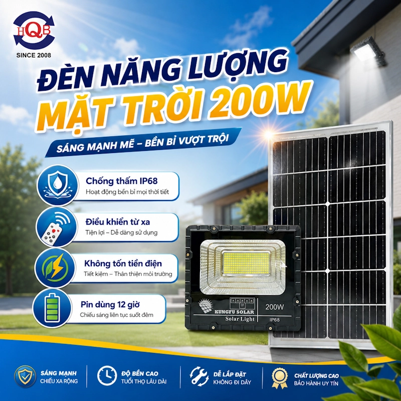 Đèn năng lượng mặt trời 200w