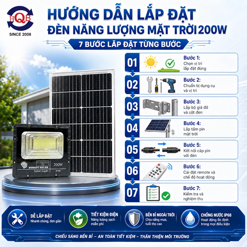 Đèn năng lượng mặt trời 200W