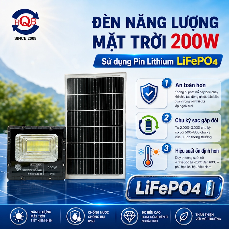 Đèn năng lượng mặt trời 200W