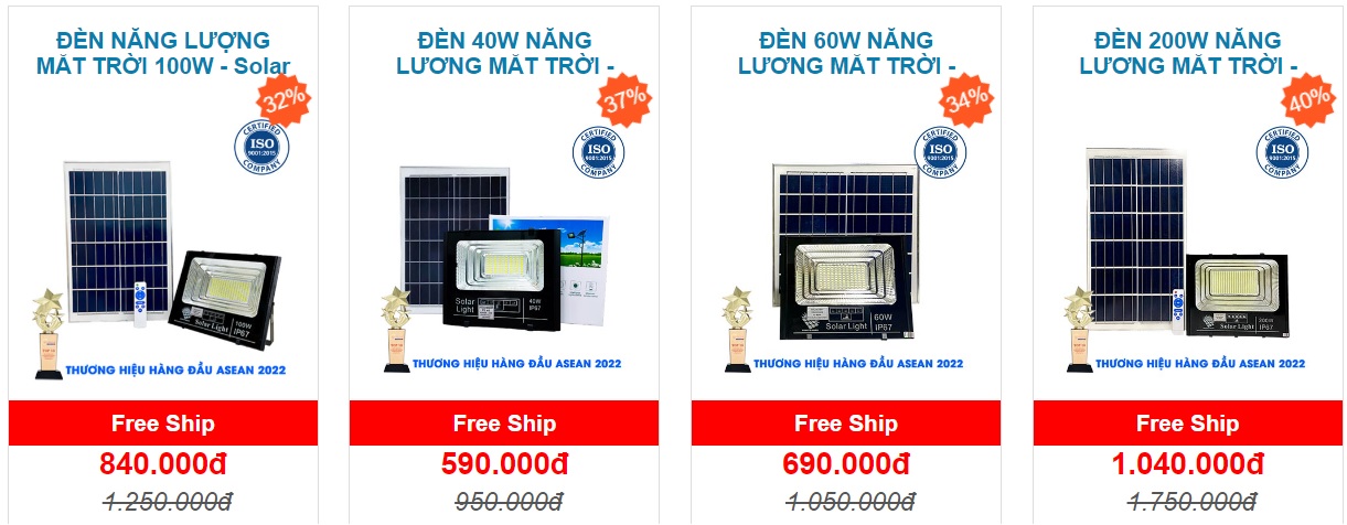 Đèn năng lượng mặt trời tiền giang