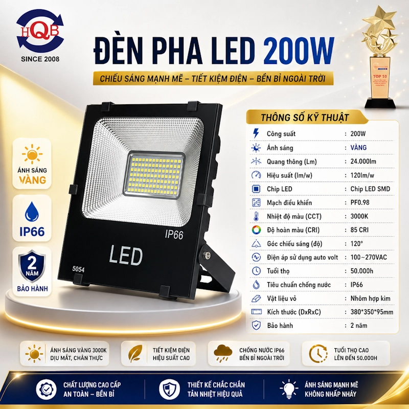 Đèn pha led 200w