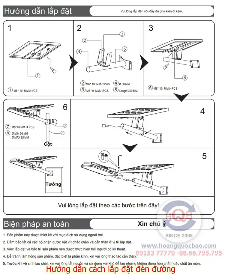 Hướng dẫn lắp đặt đèn năng lượng mặt trời