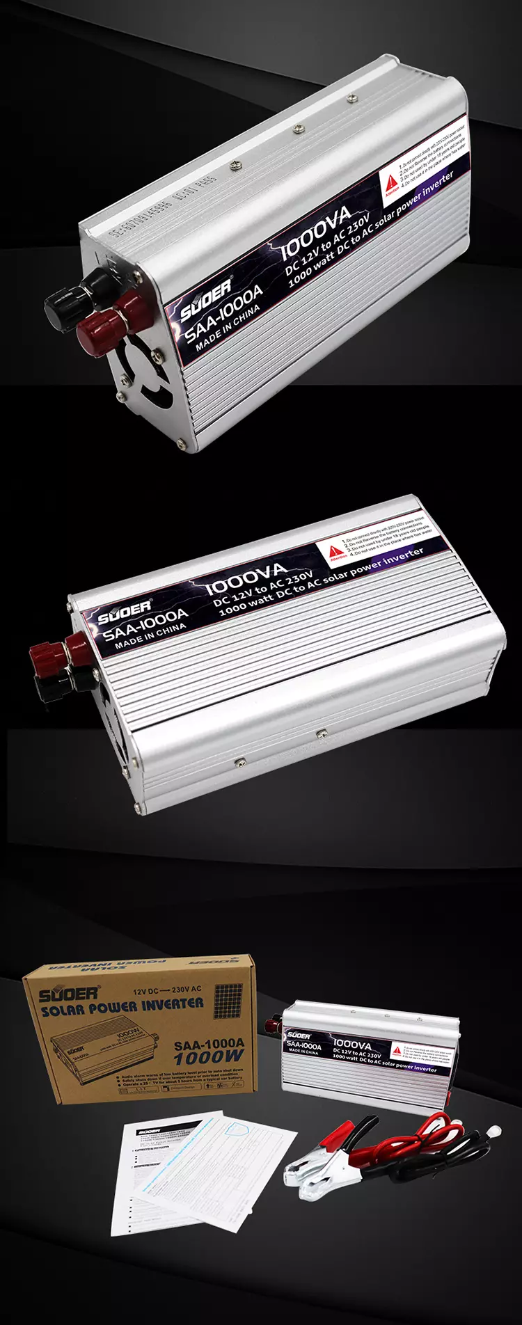 INVERTER SUOER 1000W - Máy Kích Điện SAA 1000W Chuyển Dòng Điện Thành 220V