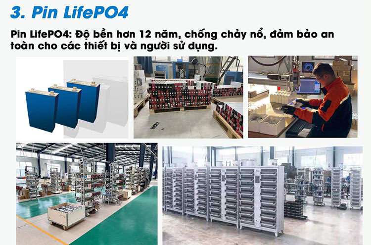 Pin LifePO4 đèn năng lượng mặt trời Blue Carbon