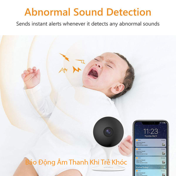 Camera imou C22ep báo động âm thanh khi trẻ khóc