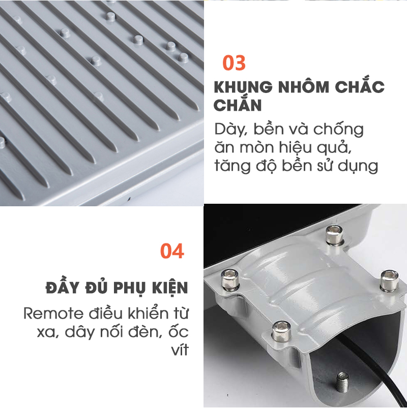 Đèn đường năng lượng mặt trời 200W