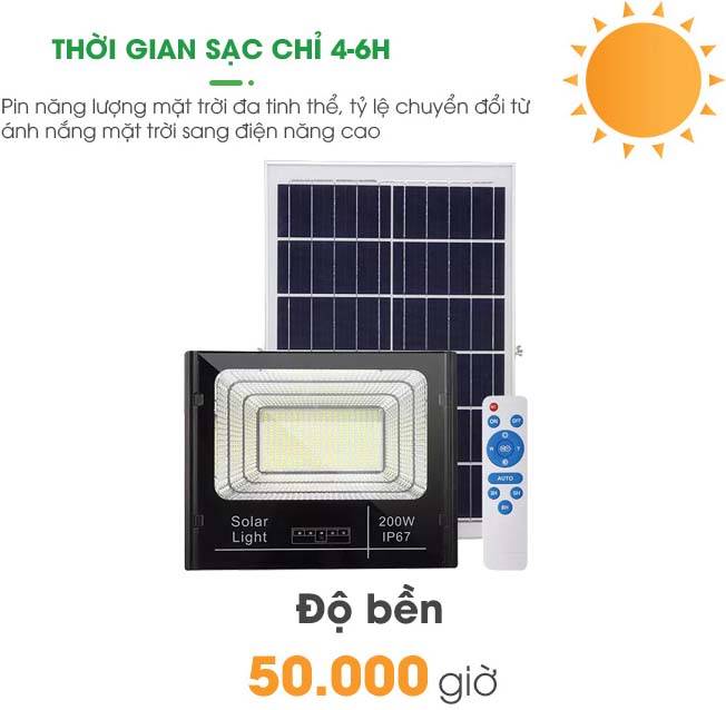 Đèn năng lượng mặt trời 200w