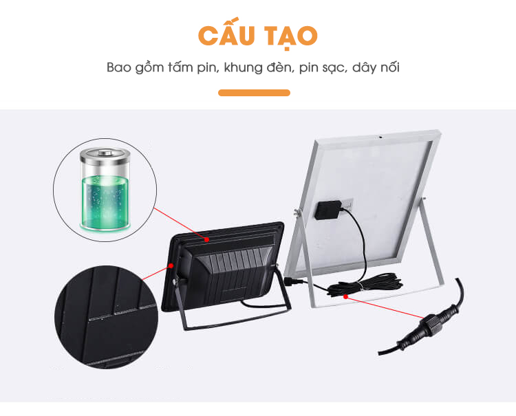 Đèn chống chói 50W năng lượng mặt trời KUNGFU SOLAR TS - 8950-NEW