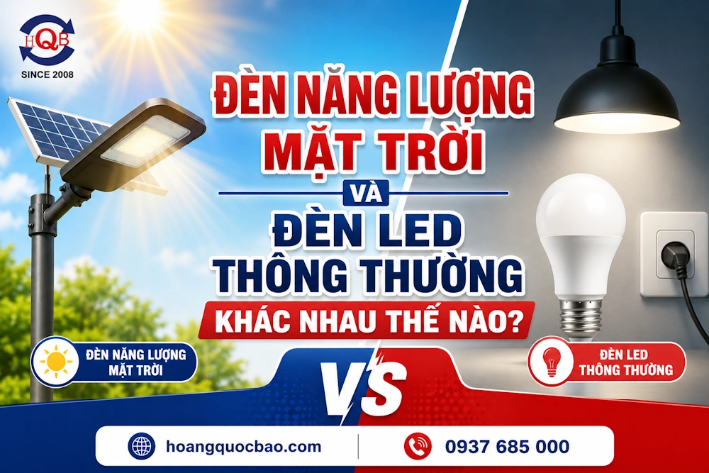 Đèn năng lượng mặt trời và đèn LED thông thường khác nhau thế nào