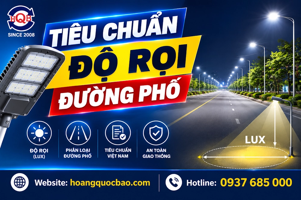 Tiêu chuẩn độ rọi đường phố và cách tính lux khi thiết kế đèn đường LED