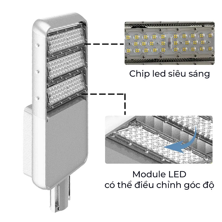 Đèn Đường Cao Cấp 120W Năng Lượng Mặt Trời Chip led Bridgelux siêu sáng