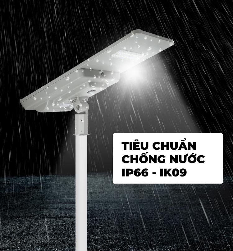 Đèn đường liền thể cao cấp 80W năng lượng mặt trời bảo hành 5 năm