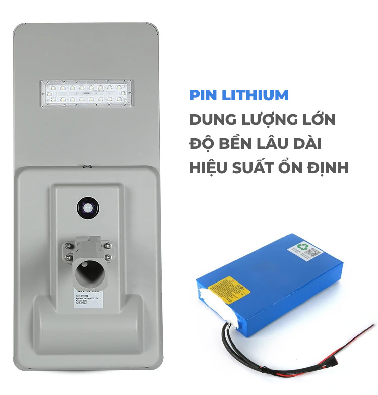 Đèn đường liền thể cao cấp 100W năng lượng mặt trời bảo hành 5 năm