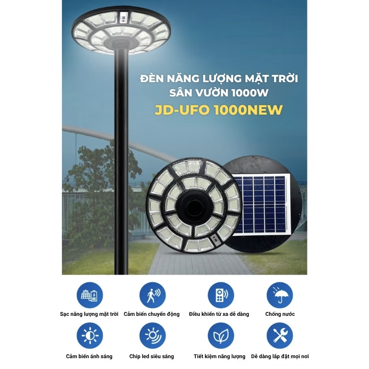 JD-U1000 - Đèn Năng Lượng Mặt Trời Jindian 1000W JD-U1000