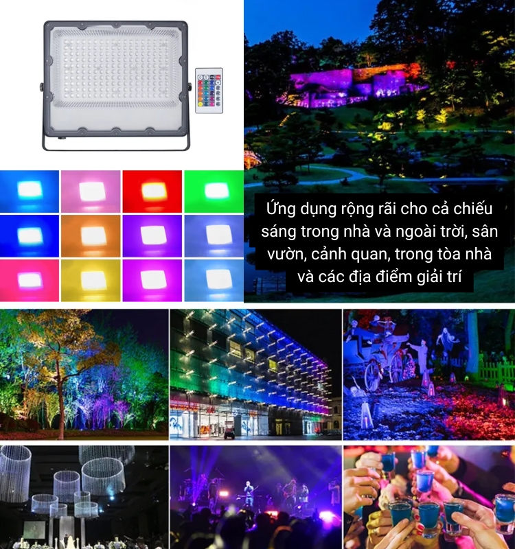 Đèn Pha Led 30W RGB 30W