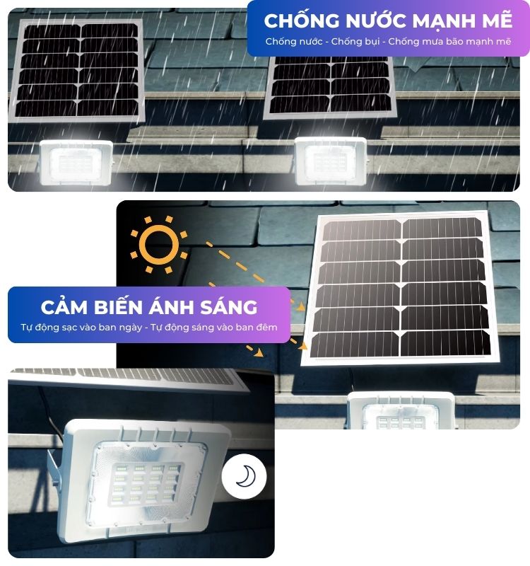 Đèn SPS 300W năng lượng mặt trời 