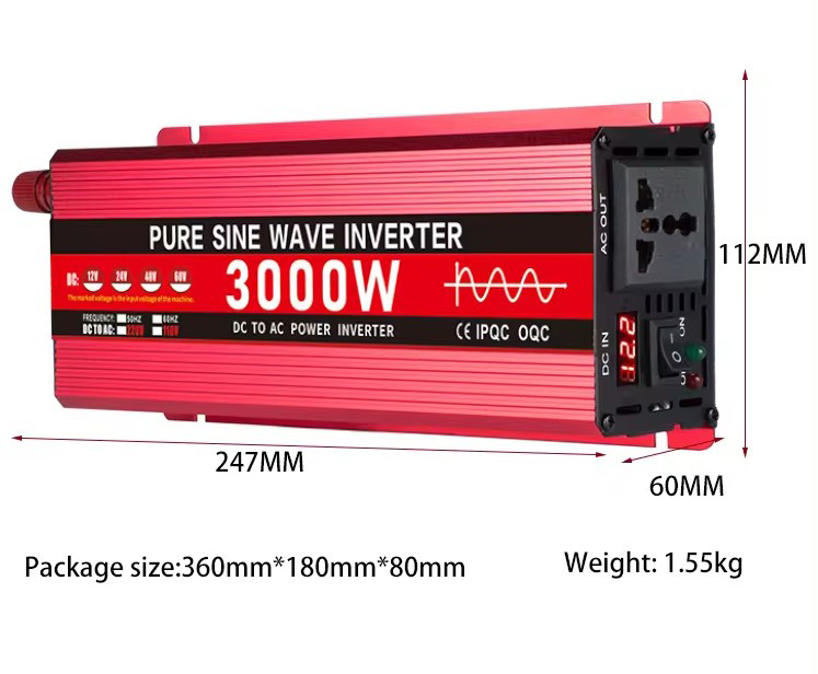 Inverter sin chuẩn KUNGFU SOLAR 3000W - Bộ kích điện 3000W 12V Sang 220V