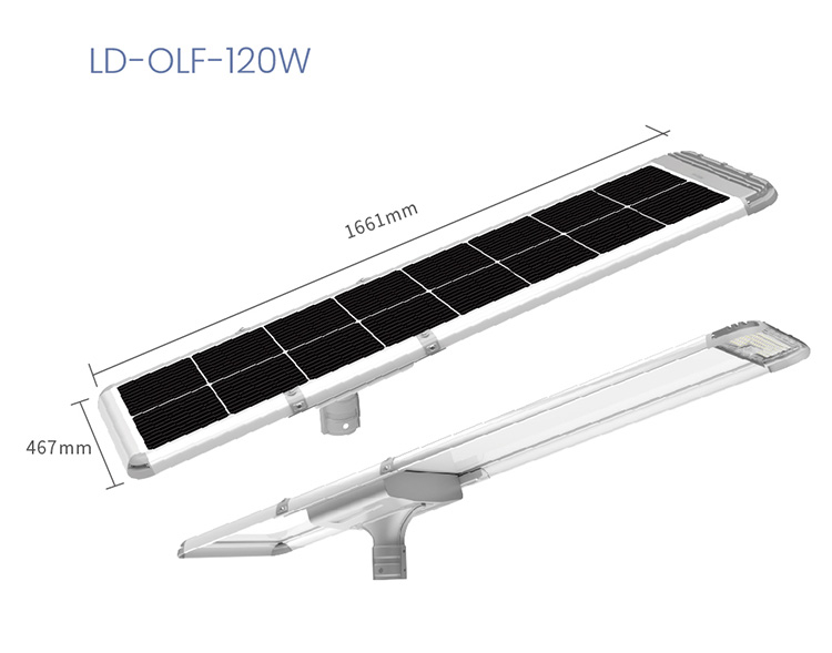 DCTIMES LD-OLF-120W - Đèn đường liền thể 120W năng lượng mặt trời