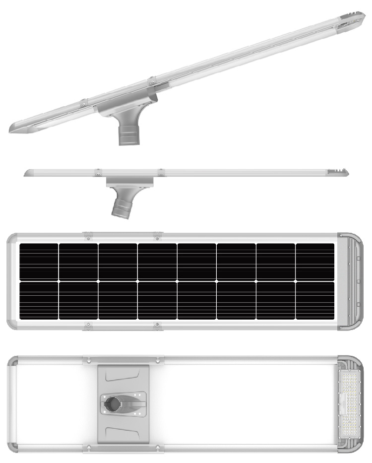 DCTIMES LD-OLF-120W - Đèn đường liền thể 120W năng lượng mặt trời