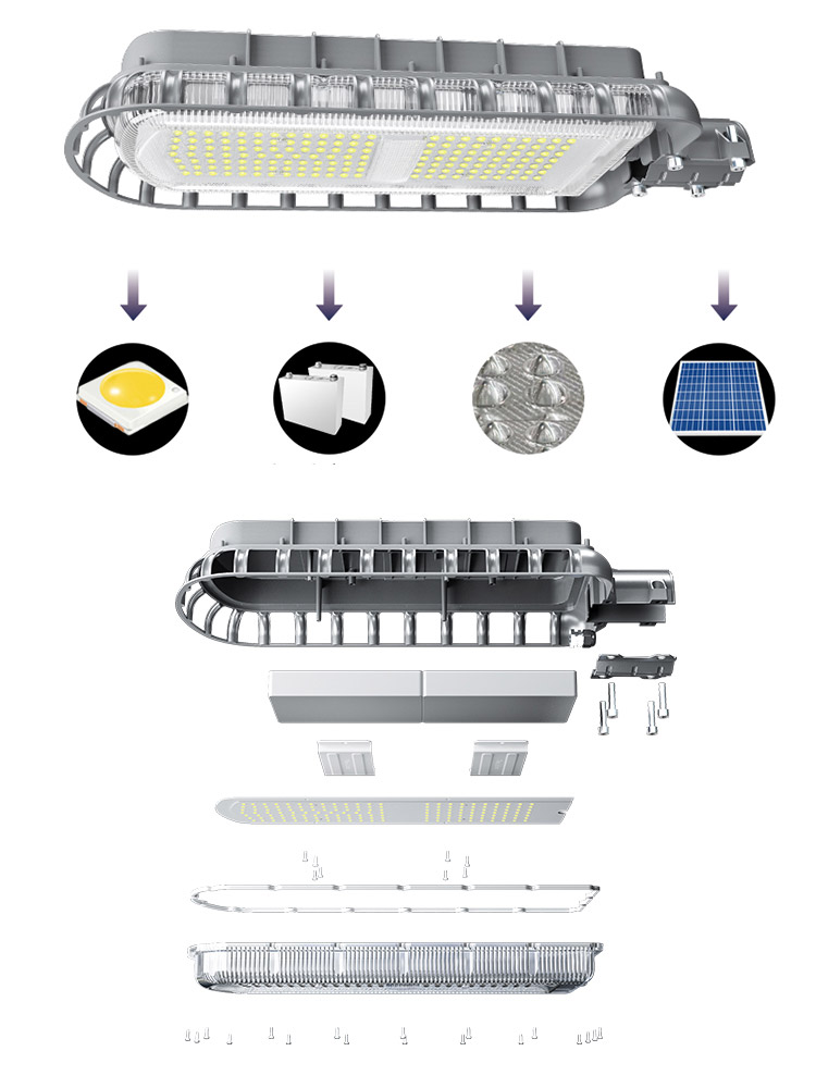 DCTIMES LD-OLK2.0 - Đèn đường 36W tấm pin 80W năng lượng mặt trời