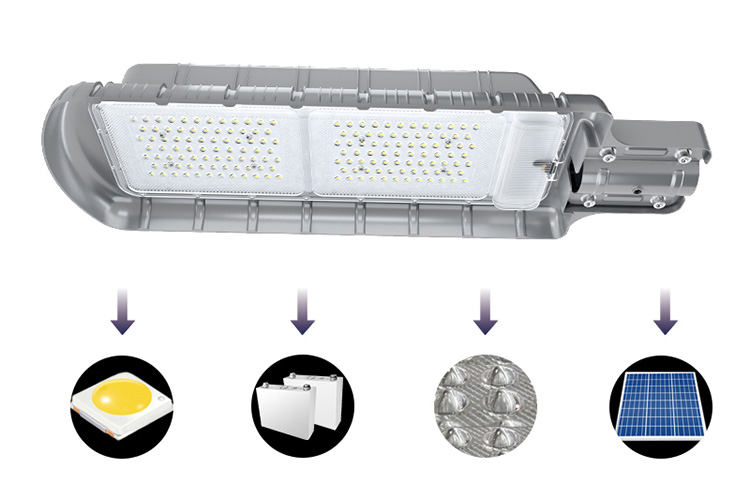 DCTIMES LD-OLK3.0 - Đèn đường 120W tấm pin năng lượng mặt trời