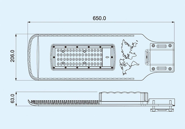 Đèn đường năng lượng mặt trời 50W tấm pin 120W DCTIMES LD-OTL1.0