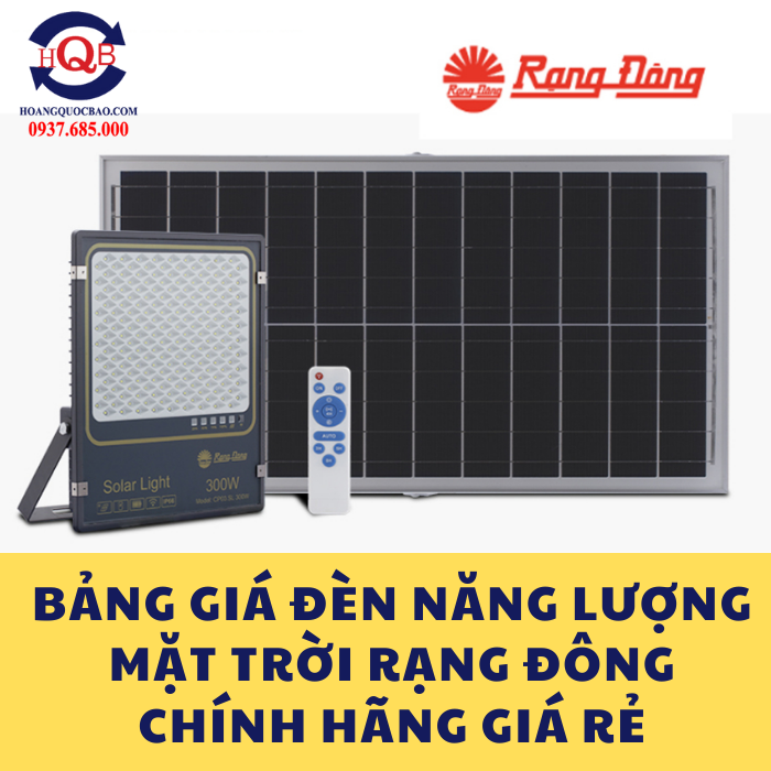 Bảng giá đèn năng lượng mặt trời Rạng Đông chính hãng giá rẻ 