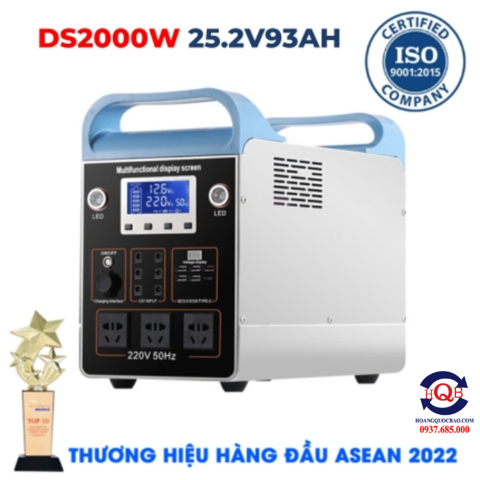 Bộ Lưu Điện 220V 2000W Năng Lượng Mặt Trời Pin 25.2V93AH