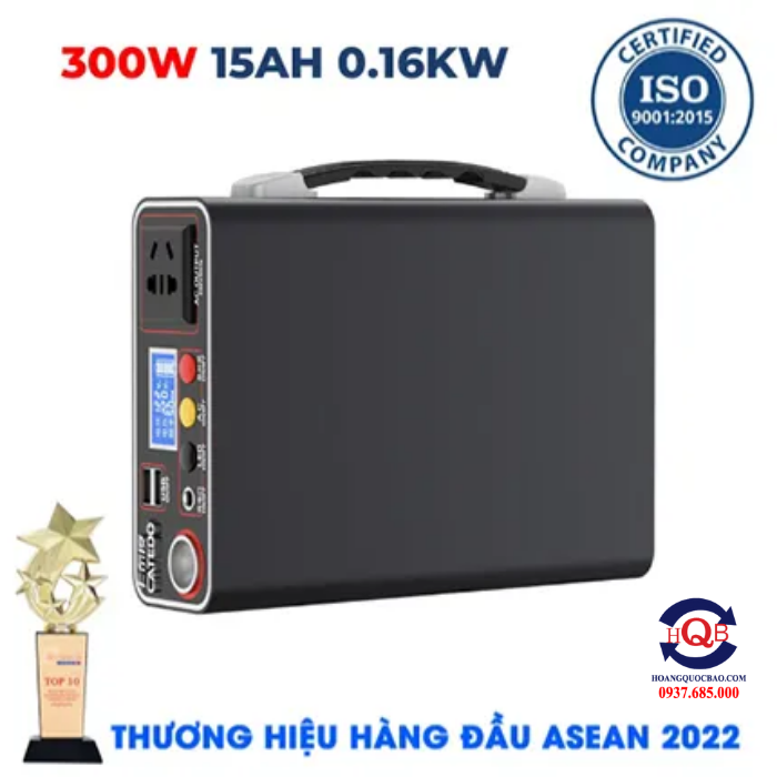 Bộ Lưu Điện 220V 300W Năng Lượng Mặt Trời Pin 15AH Di Động Siêu Nhỏ Gọn