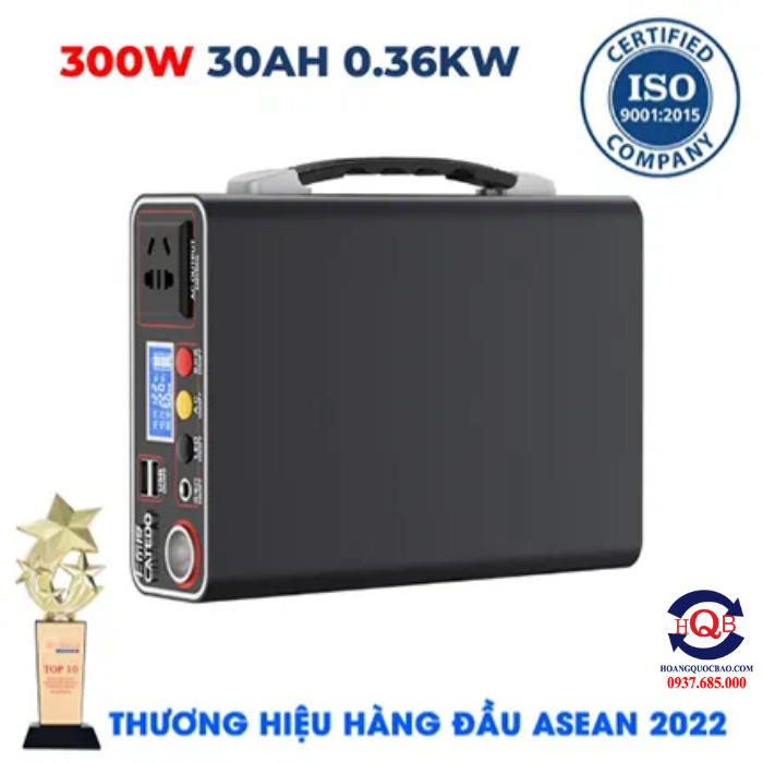 Bộ Lưu Điện 220V 300W Năng Lượng Mặt Trời Pin 30AH Di Động Siêu Nhỏ Gọn