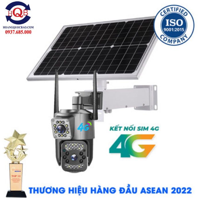 Camera Năng Lượng Mặt Trời 4G Ống Kính Kép Tấm Pin Năng Lượng 40W