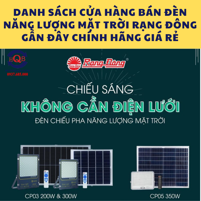 Cửa hàng bán đèn năng lượng mặt trời Rạng Đông gần đây chính hãng giá rẻ