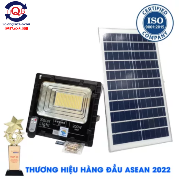 Đèn năng lượng mặt trời 200W ánh sáng vàng Solar Light 